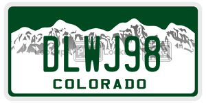 DLWJ98  license plate in CO