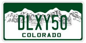 DLXY50 license plate in Colorado