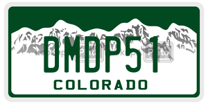DMDP51 license plate in Colorado