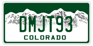 DMJT93 license plate in Colorado