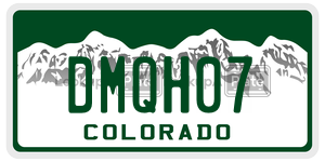 DMQH07  license plate in CO