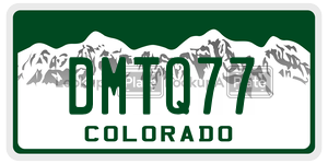 DMTQ77  license plate in CO