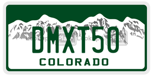 DMXT50  license plate in CO