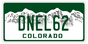 DNEL62 license plate in Colorado