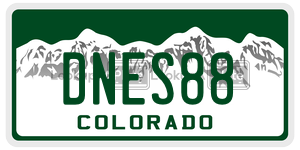 DNES88 license plate in Colorado