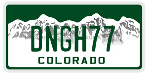 DNGH77  license plate in CO