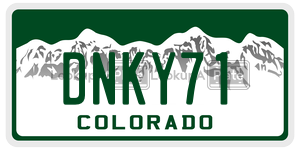 DNKY71  license plate in CO