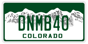 DNMB40 license plate in Colorado