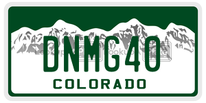 DNMG40 license plate in Colorado