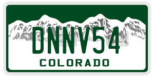 DNNV54  license plate in CO