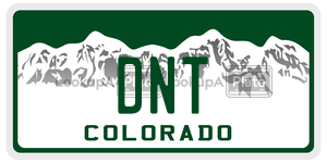 DNT  license plate in CO