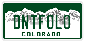 DNTFOLO  license plate in CO