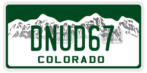 DNUD67  license plate in CO