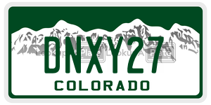 DNXY27  license plate in CO
