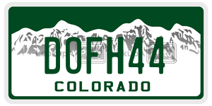 DOFH44 license plate in Colorado