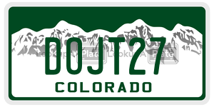 DOJT27  license plate in CO