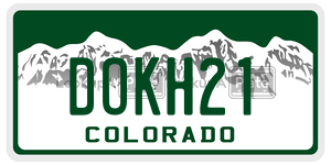 DOKH21  license plate in CO