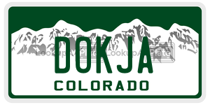 DOKJA  license plate in CO