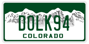 DOLK94 license plate in Colorado