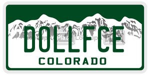 DOLLFCE  license plate in CO