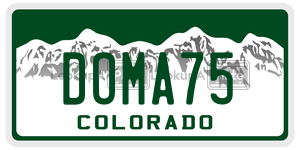 DOMA75  license plate in CO