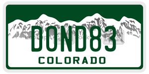 DOND83  license plate in CO