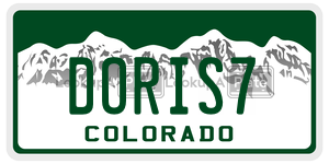 DORIS7 license plate in Colorado