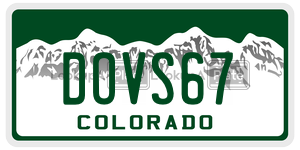 DOVS67  license plate in CO