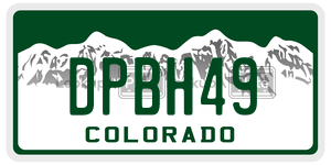 DPBH49 license plate in Colorado