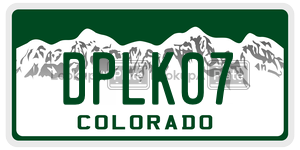 DPLK07  license plate in CO