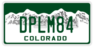 DPLM84  license plate in CO