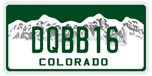 DQBB16  license plate in CO