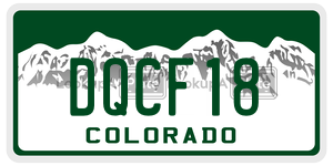 DQCF18  license plate in CO