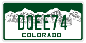 DQEE74  license plate in CO