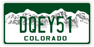 DQEY51  license plate in CO
