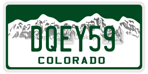 DQEY59  license plate in CO