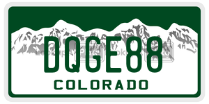 DQGE88 license plate in Colorado