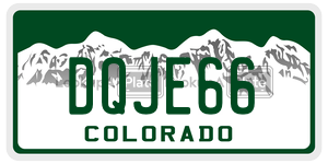 DQJE66  license plate in CO