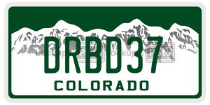 DRBD37  license plate in CO