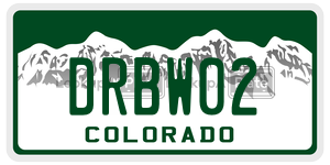 DRBW02  license plate in CO
