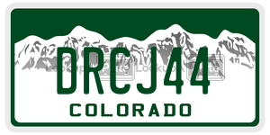 DRCJ44 license plate in Colorado