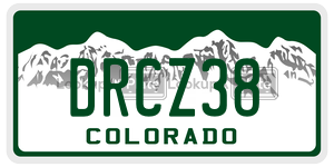 DRCZ38 license plate in Colorado