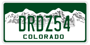 DRDZ54 license plate in Colorado