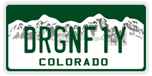 DRGNF1Y  license plate in CO