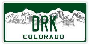 DRK  license plate in CO