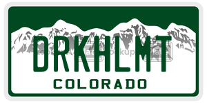 DRKHLMT  license plate in CO