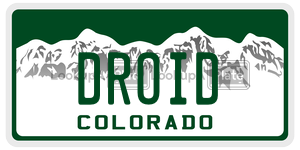 DROID  license plate in CO