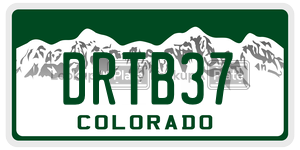 DRTB37  license plate in CO