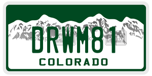 DRWM81  license plate in CO