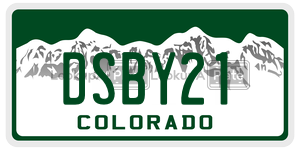 DSBY21  license plate in CO